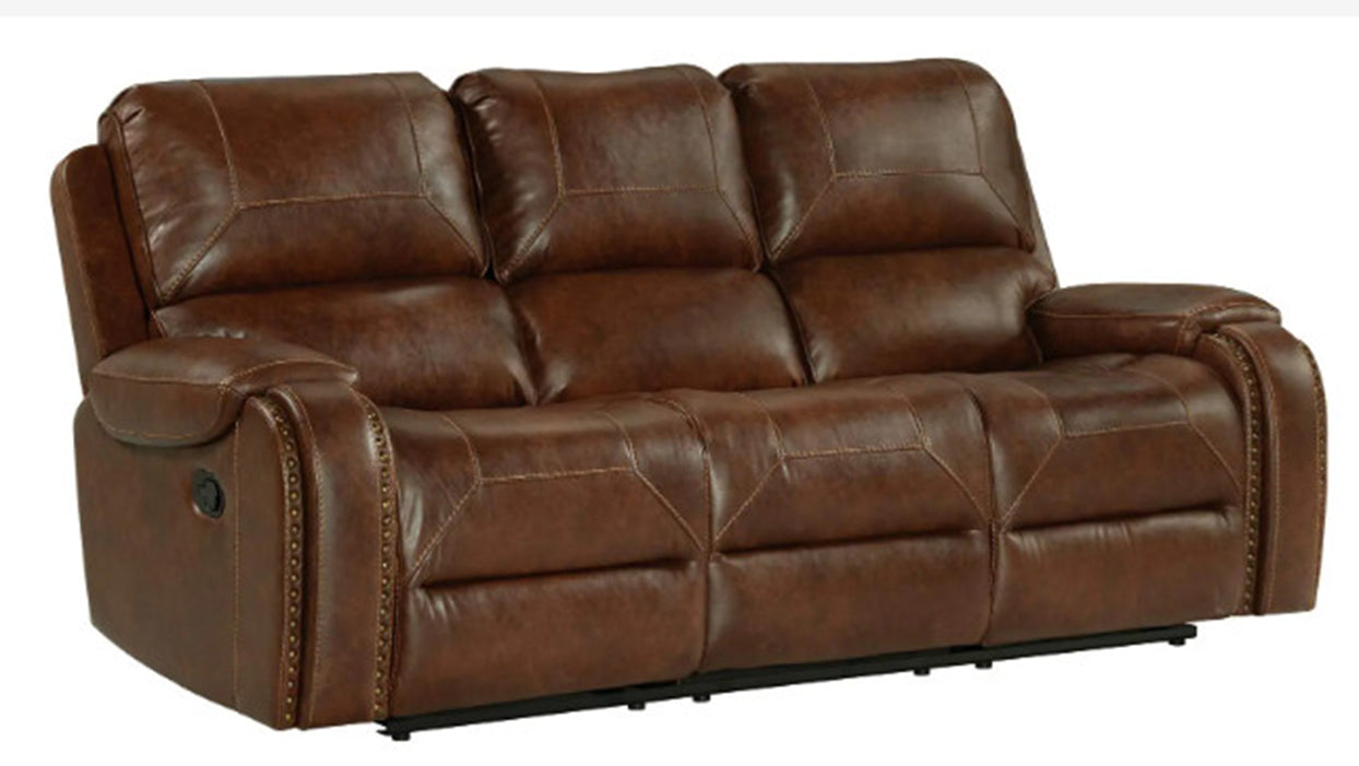 Garrison Double Reclining Sofa W Usb Cognac