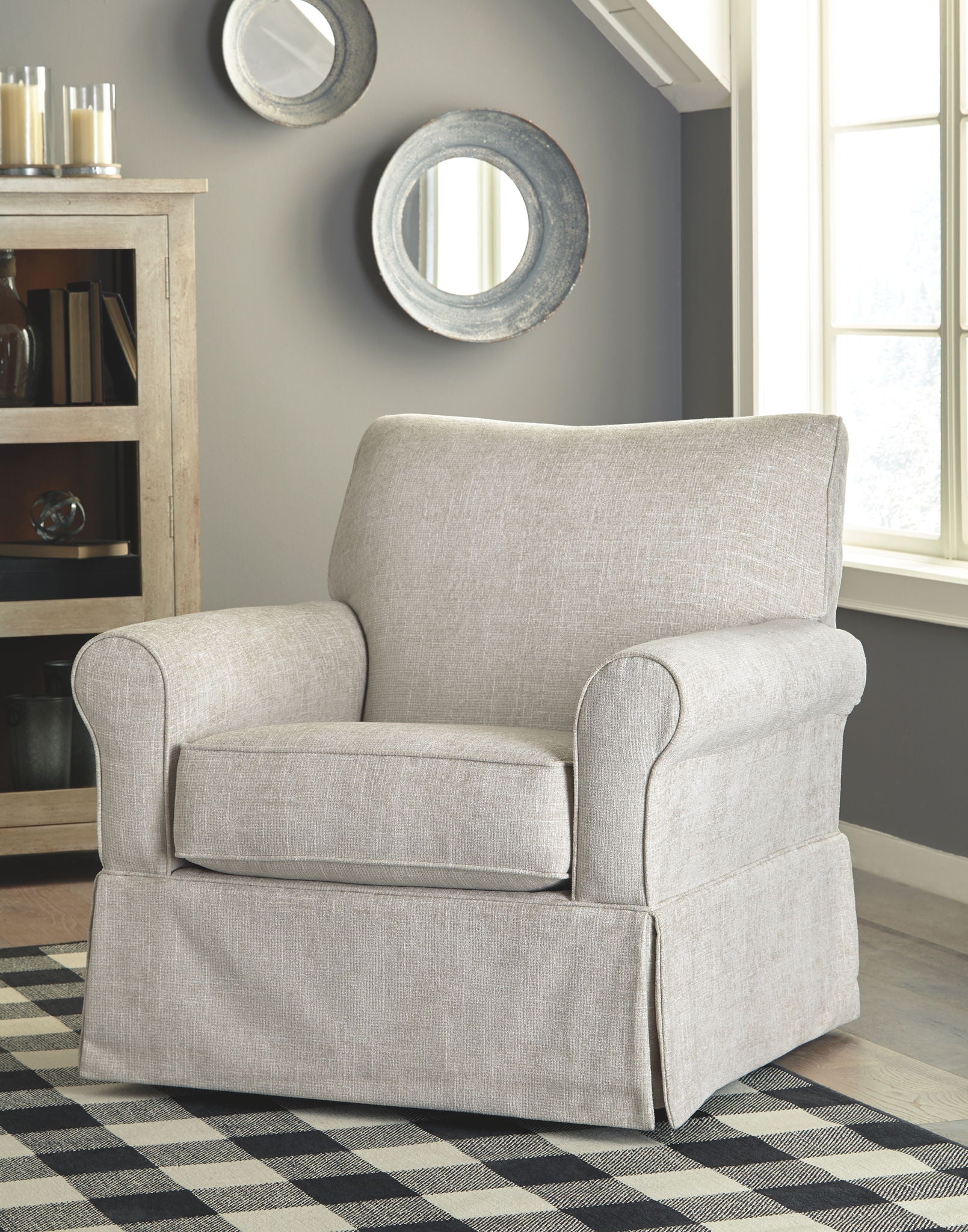 Swivel glider accent shops chair