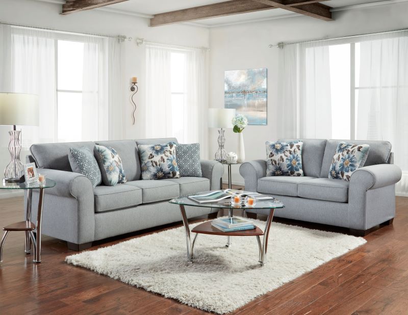 Dryden Steel Sofa and Loveseat