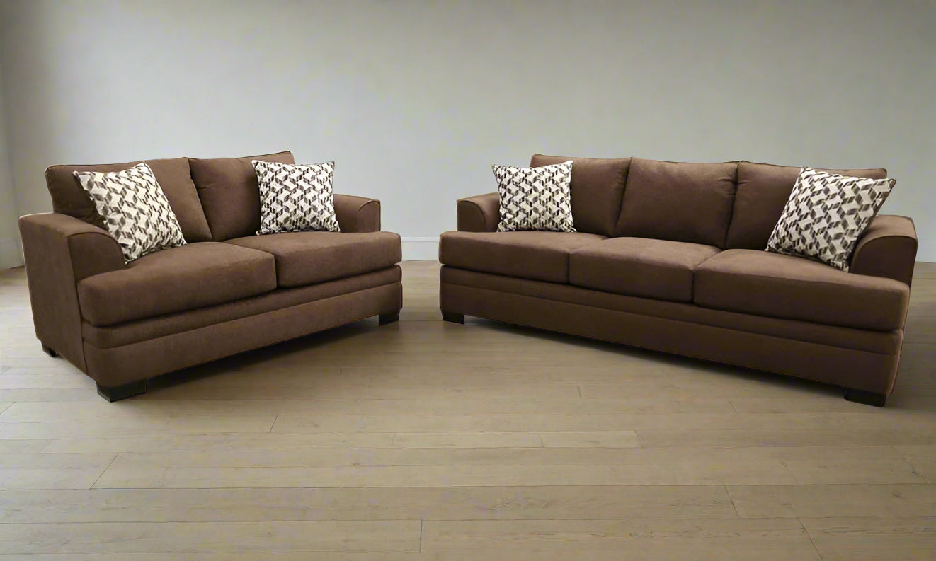 Anello Chocolate Sofa and Loveseat