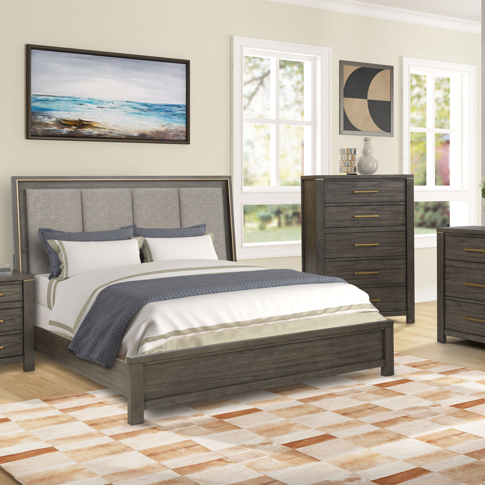 Samran Queen Bed with Dresser, Mirror and Nightstand