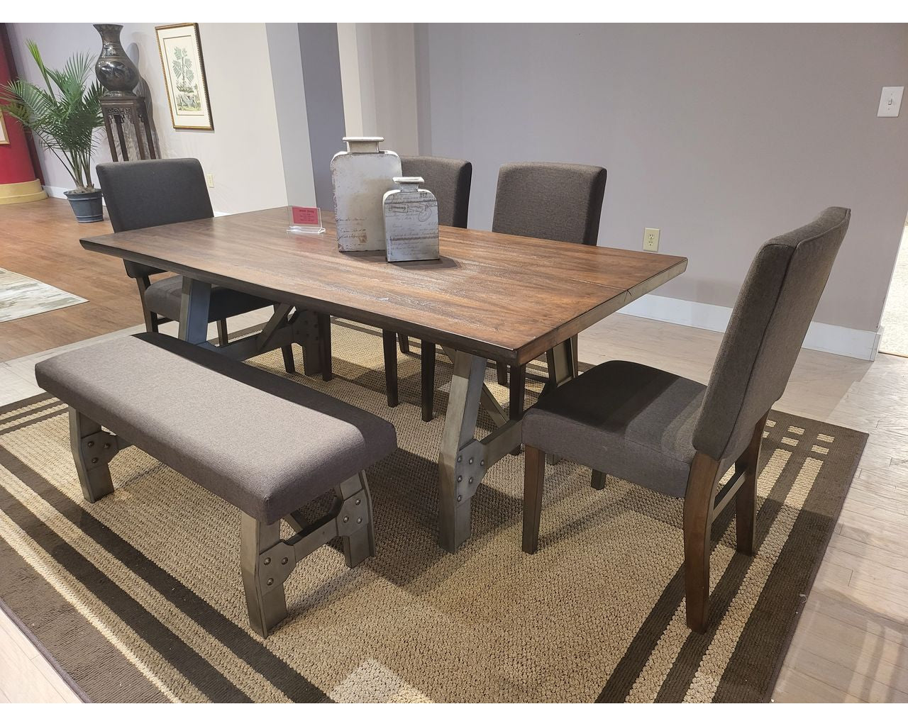 Super Stone Dining Table with 4 Chairs and Bench