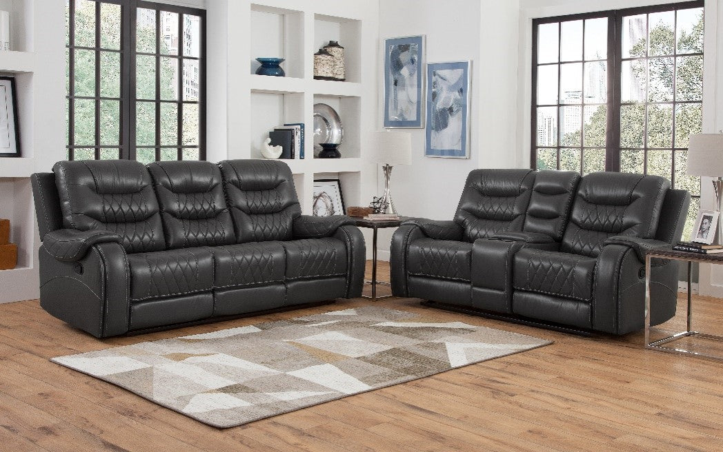 Brighton Gray Double Reclining Sofa