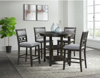 Amherst Dark Pub Table with 4 Barstools