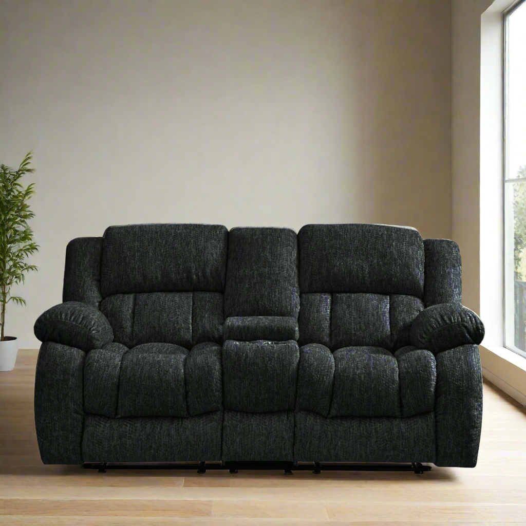 Zaftig Ebony Reclining Loveseat