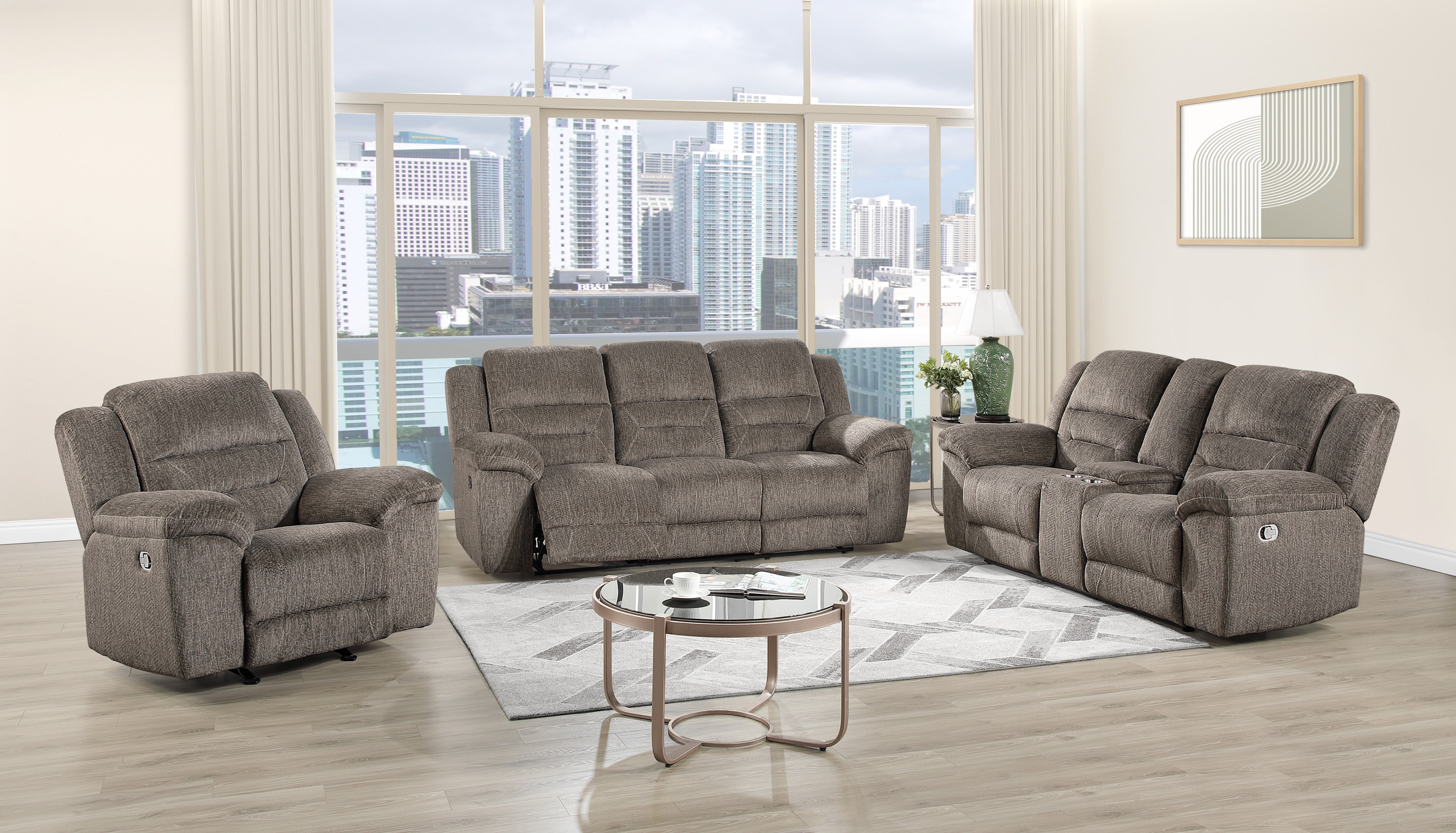 Zaftig Taupe Reclining Sofa