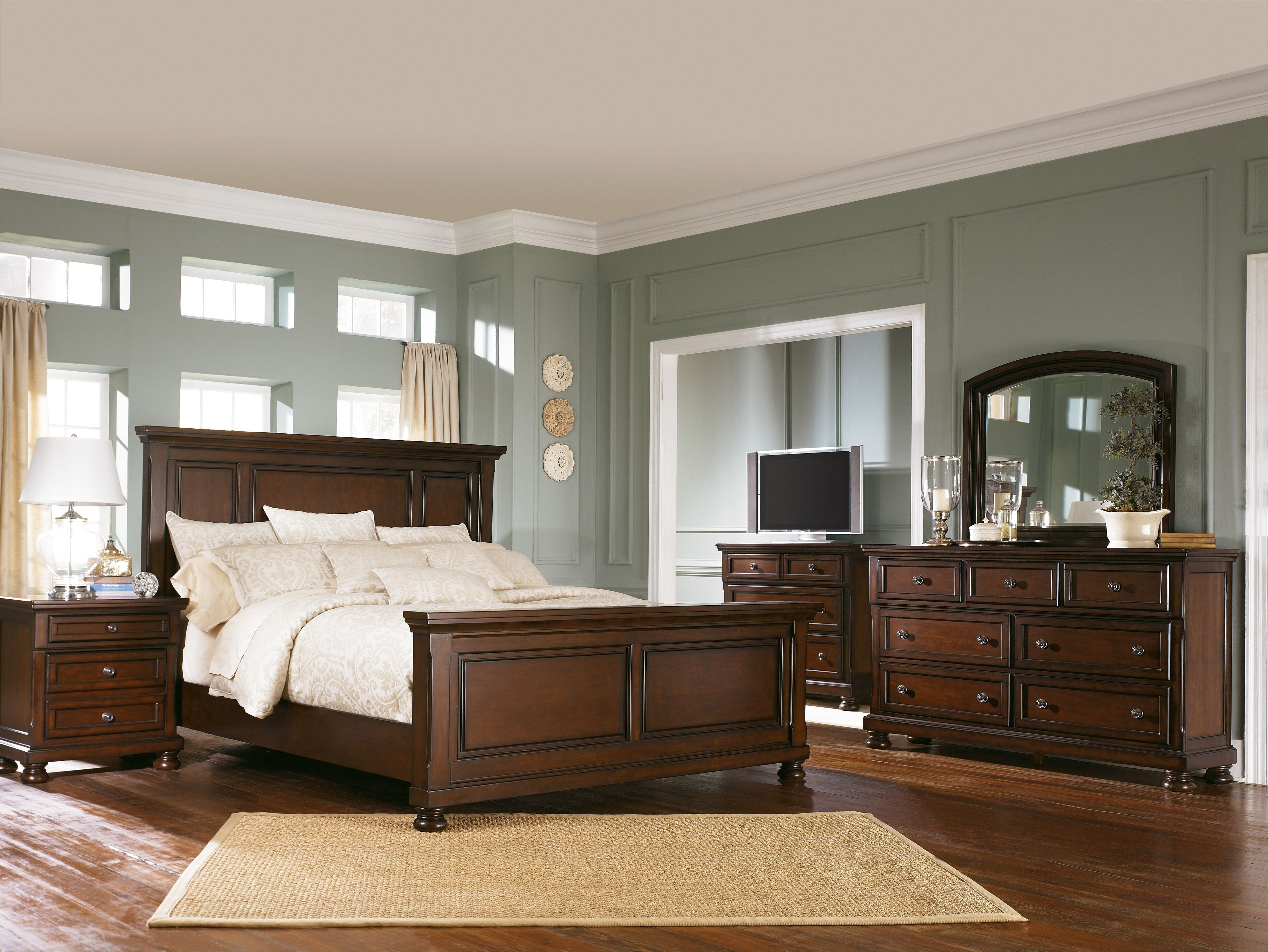 Porter King Panel Bed with Dresser, Mirror, Chest and Nightstand