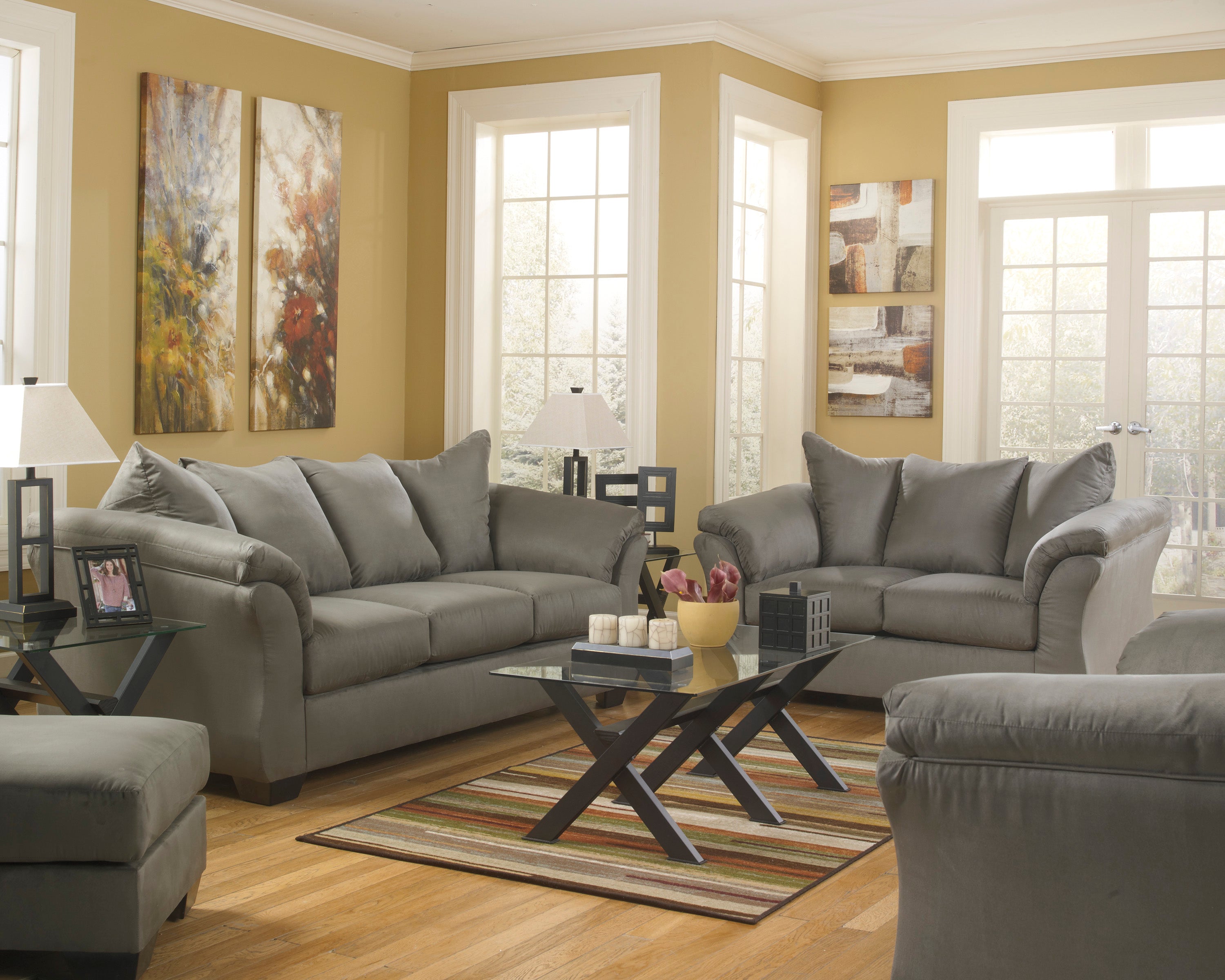 Darcy Cobblestone Sofa and Loveseat - Ashley shop at  Regency Furniture