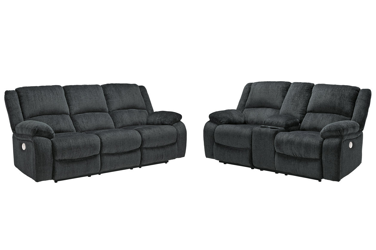 Draycoll Power Reclining Sofa and Loveseat