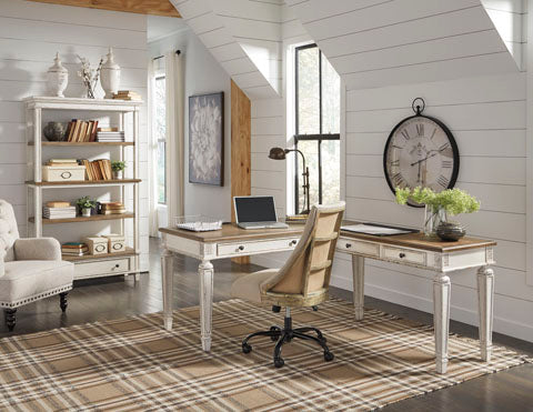 Realyn Home Office Desk and Bookcase