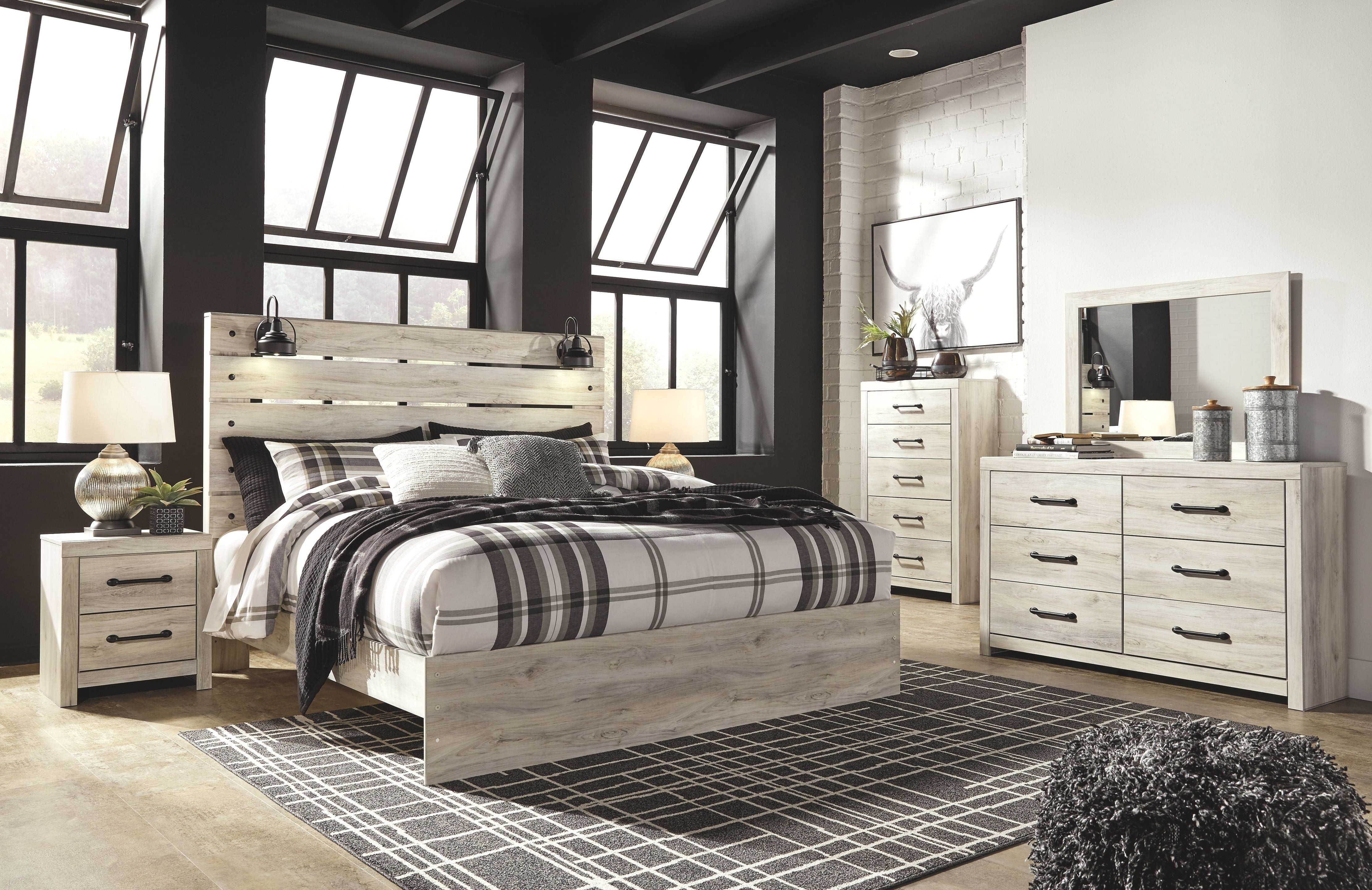 Cambeck King Bed with Dresser, Mirror and Nightstand