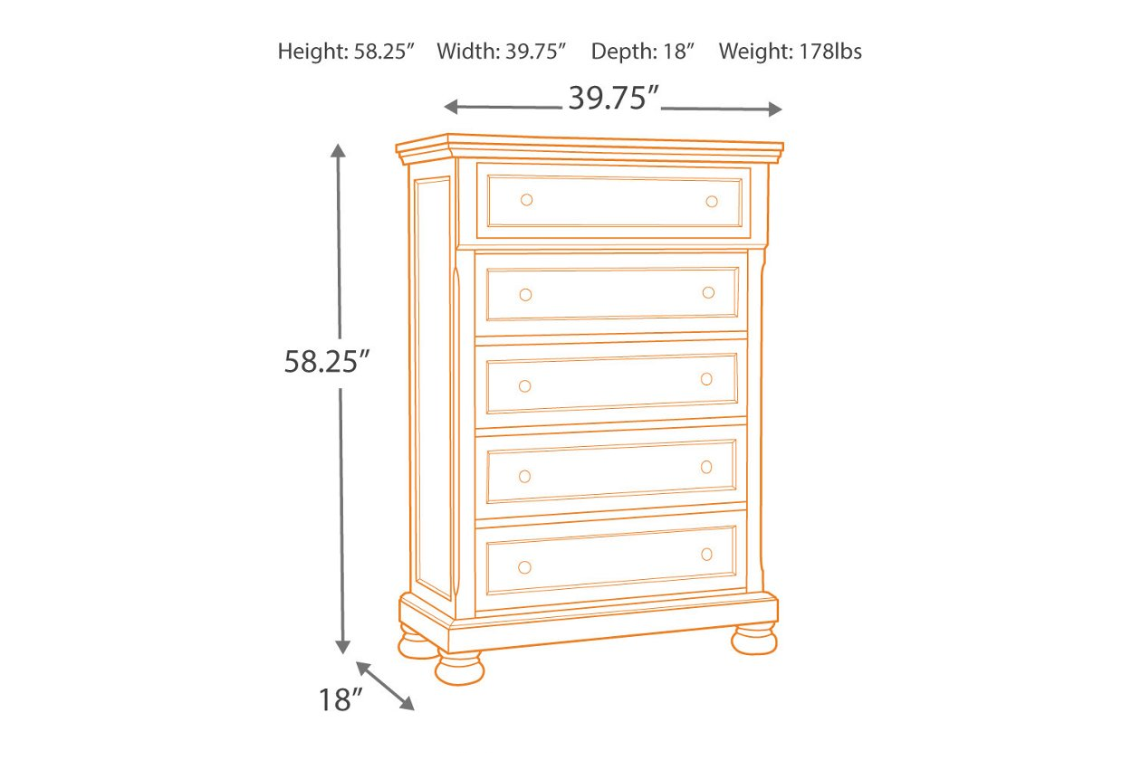 Flynnter Five Drawer Chest