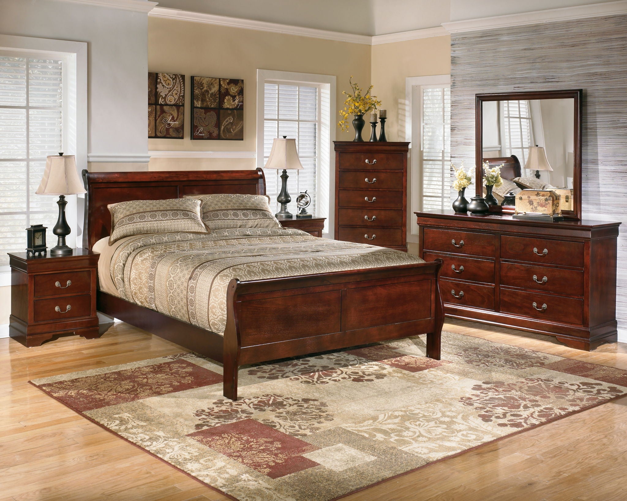 Alisdair King Bed with Dresser, Mirror and Nightstand