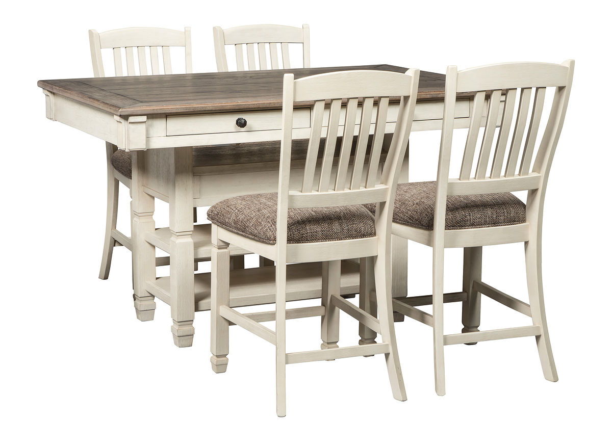 Bolanburg Counter Height Dining Table and 4 Barstools