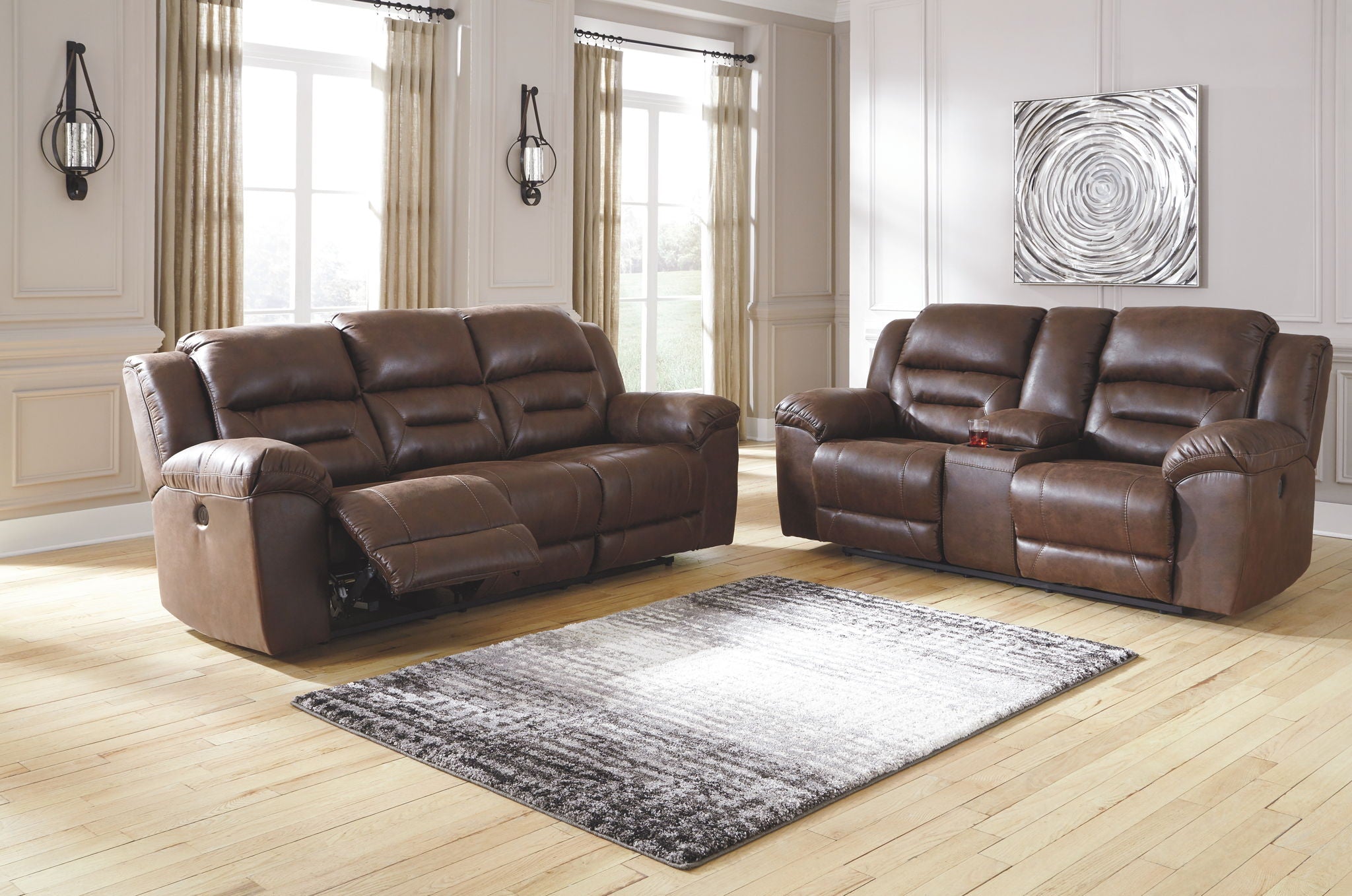 Stoneland Power Reclining Sofa and Loveseat