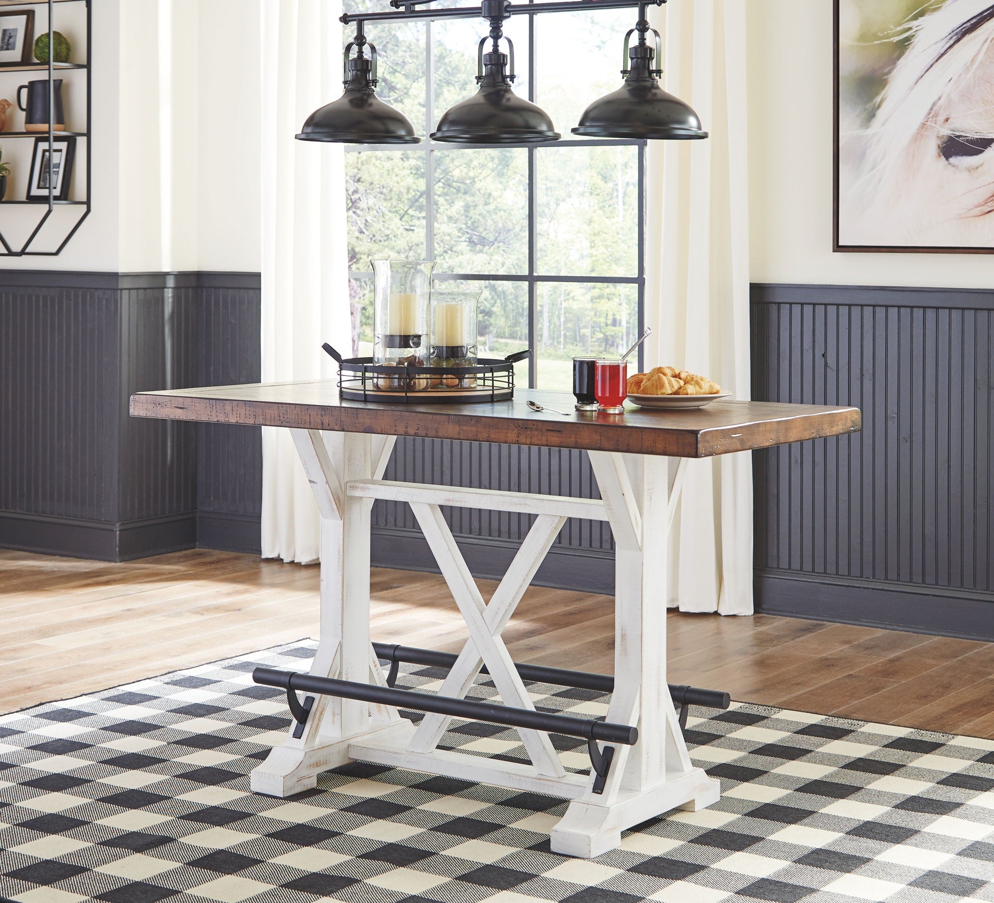 Valebeck Counter Height Dining Table with Footrests
